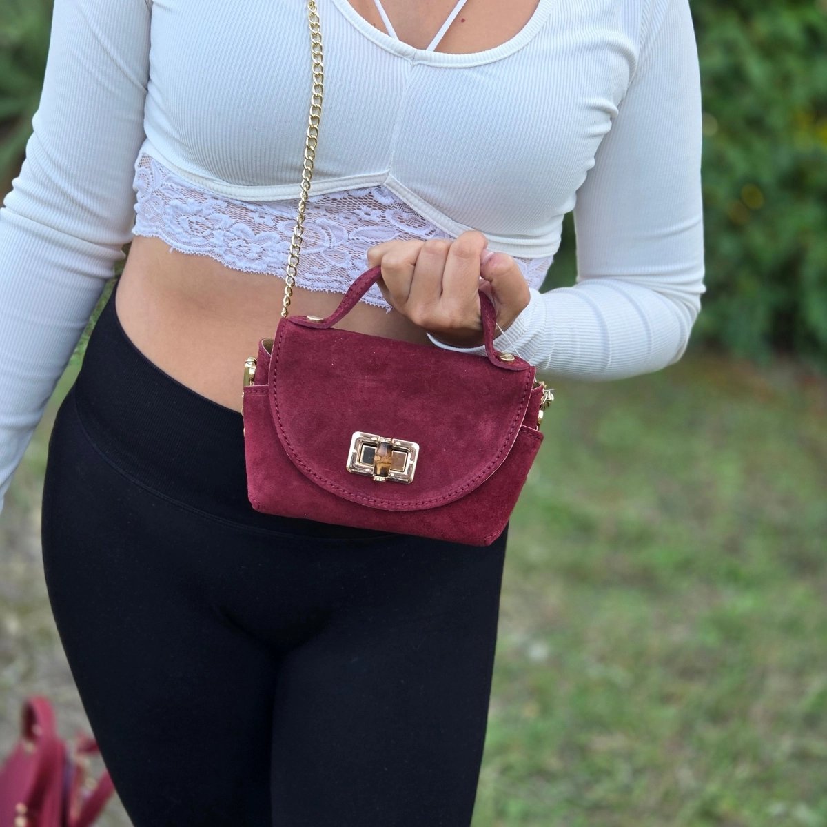 Sac cuir bordeaux made in Italy