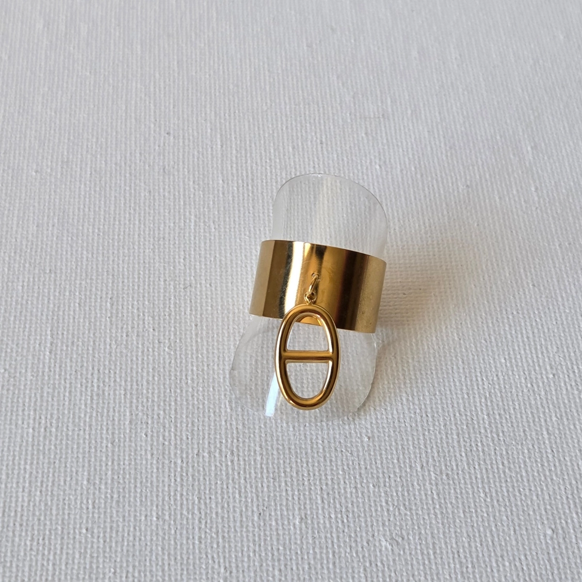 bague acier inoxydable dorée
